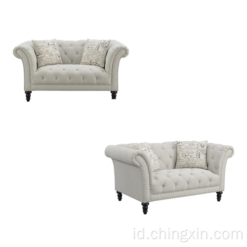 Sofa Set 2 Seater Klasik Tuffed Chesterfield Sofa Sofa Tuffed Kembali Untuk Ruang Tamu